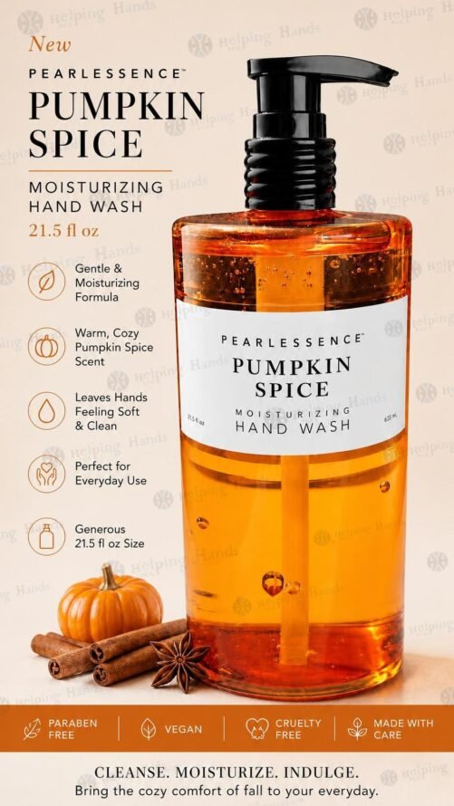 New Pearlessence Pumpkin Spice Moisturizing Hand Wash 21.5 fl oz