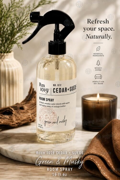 Room 1019 CEDAR + SUEDE Green & Musky ROOM LINEN Fabric Refresh Spray 16 fl oz