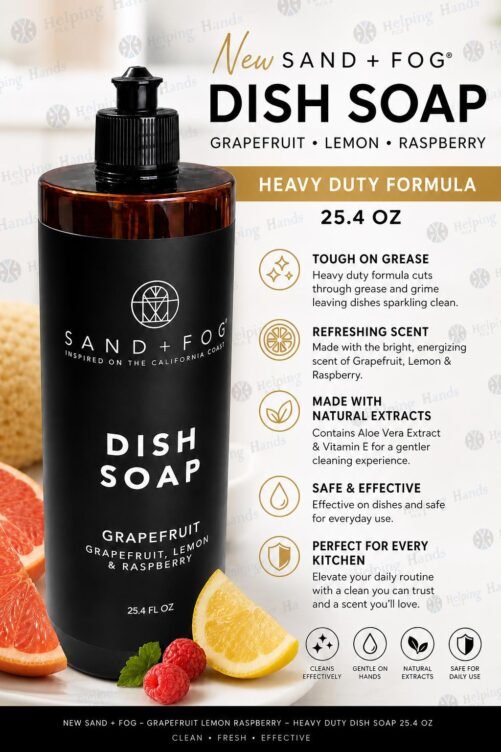 New Sand + Fog - Grapefruit Lemon Raspberry - Heavy Duty Dish Soap 25.4 oz