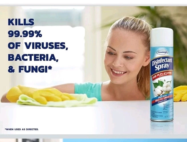 3 Pack Homebright Disinfectant Spray - Linen Scent, Kills 99.9% of Germs, 6 oz - Image 4
